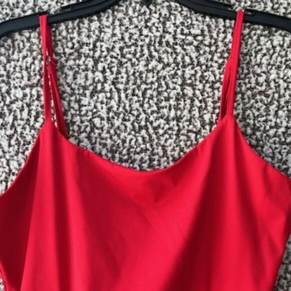 VIDUSSA Red Spaghetti Strap Open Midriff Mini Dress - Picture 4 of 9